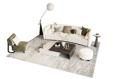 Modern sofa coffee table combination 3d model