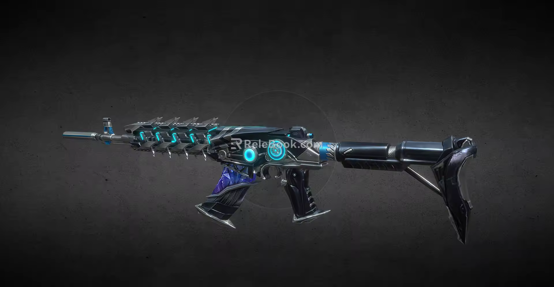 Modern gun crossing the line of fire 3d model