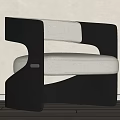 Modern Lounge Chair With Black Frame And Beige Cushion Sleek Design