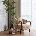 Chic Zebra Striped Upholstered Leisure Chair With Solid Wood Armrests For Cozy Bright Home Space