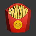 Crispy French Fries in Red Box With Yellow Smiley Face Design