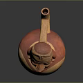 Traditional Human Shaped Sculpture Carving With Yellow Red Color And Handle Design