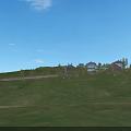 Modern Detached Villa With Wooden Exterior Large Windows Balconies Lush Green Lawn And Blue Sky