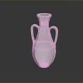 Artistic Green Carved Vase Sculpture with Double Handles and Textured Surface