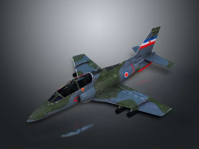 Military Aerospace Aircraft Model With Camouflage Paint And Cockpit Design 3d model