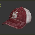 Red and White Stylish Baseball Cap with White Letter S for Everyday Wear