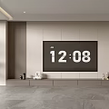 Modern TV Background Wall Design With Wooden Panels Floating Shelves And Neutral Tones Decor