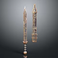 Ancient Decorative Swords With Golden Dragon Patterns Intricate Carvings And Traditional Metal Craftsmanship
