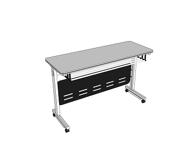 Modern Study Table With Drawers And Rolling Wheels For Home Office Use 3d model