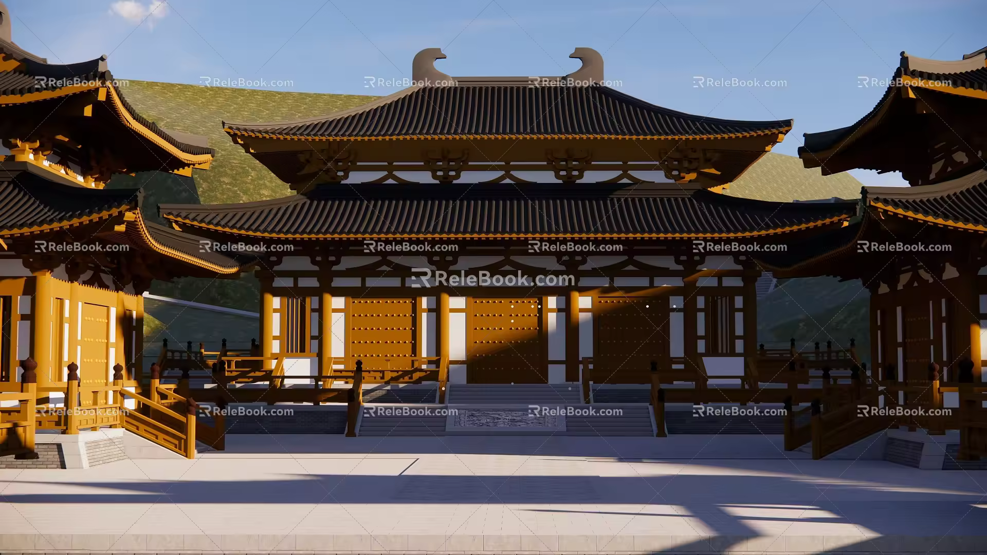 Chinese Temple Ancient Temple Architecture Mountain Architecture 3d model