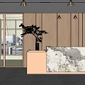 Public Office Area Office Front Desk 3d model
