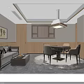 Modern Hotel Mahjong Room Interior With Mahjong Table Comfortable Chairs Sofa And Wooden Walls