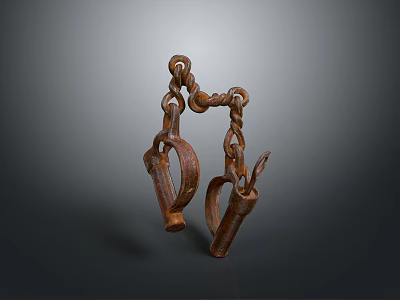 Rustic Metal Chain With Hooks Practical Household Tool For Hanging Items 3d model