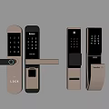 Electronic lock door handle combination lock fingerprint lock 3d model