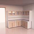 Modern Storage Cabinet Design With Multiple Wooden Doors And Open Top Shelves In Bright Room