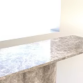 Modern Console Table With Marble Top And Textured Cylindrical Legs For Interior Decor 3d model