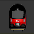 Modern High Speed Train With Aerodynamic Shape Multiple Carriages And Blue White Exterior