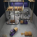 Intelligent Machines Streamline Warehouse Operations With Conveyor Belts Forklifts Shelves And Boxes