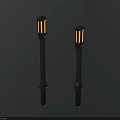 Modern Black Torch Lights With Yellow Illumination And Base Design Set of Two