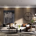 Modern Sofa Coffee Table Combination Simple 3d model