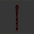 Fiery Mythical Axe With Red And Black Flame Texture And Cracked Handle