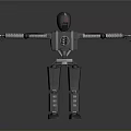 3D Sci Fi Mechanical Robot Character With Extended Arms And Camera Torso Design