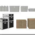 White and Brown Storage Baskets with Lids and Drawers in Various Sizes