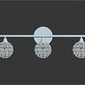 Elegant Home Decorative Accessories With Three Shiny Gemstone Balls On Metal Bar