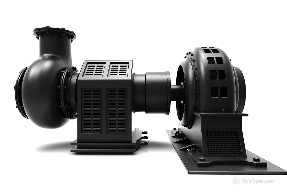 Industrial Pumps Featuring Black Metal Construction Impeller Design And Base Structure 3d model 