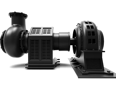 Industrial Pumps Featuring Black Metal Construction Impeller Design And Base Structure 3d model