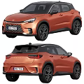 Orange Lexus SUV Front And Rear View 3d model