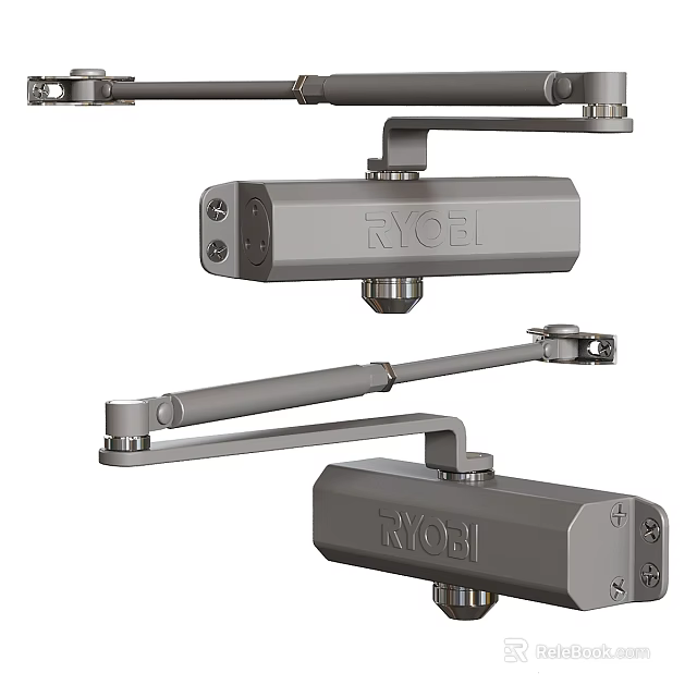 RYOBI Heavy Duty Metal Door Closers And Hinge Mechanisms Hardware 3d model 