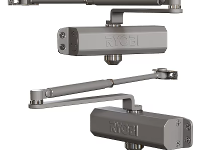 RYOBI Heavy Duty Metal Door Closers And Hinge Mechanisms Hardware 3d model