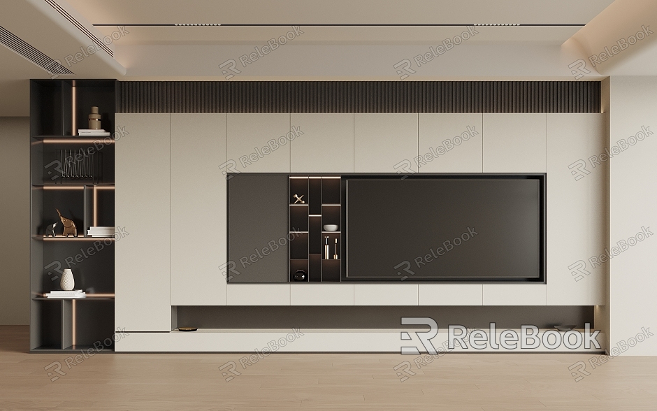 Modern TV background wall model