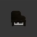 Mini Wooden Piano With Open Lid Black White Keys And Music Sheet On Top