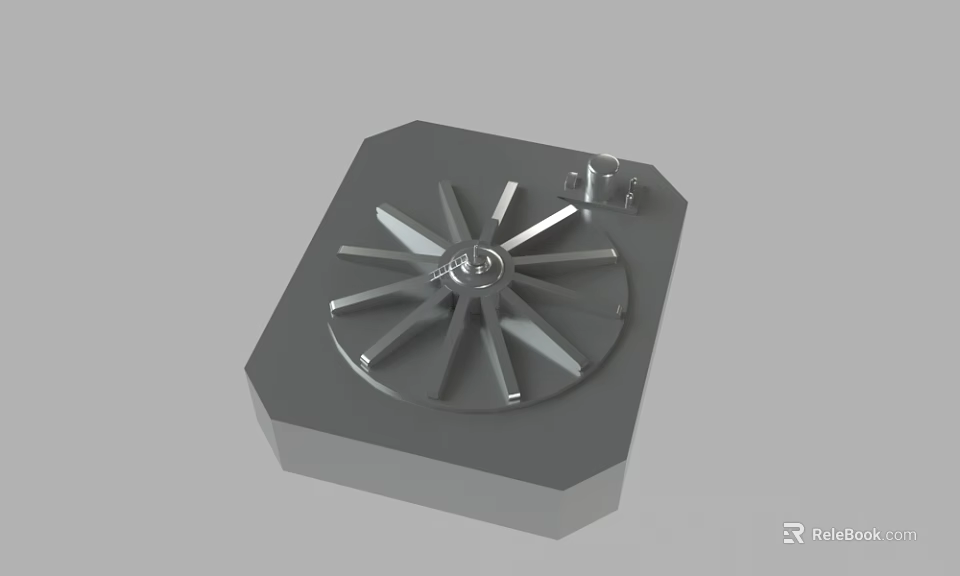 Durable Industrial Equipment Mechanical Component With Hexagonal Base And Radial Central Structure 3d model 