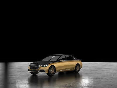 Luxury Two Tone Gold And Black Sedan With Sleek Modern Design And Shiny Wheels 3d model