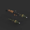 Military Weapon Rocket Launcher With Two Rocket Projectiles