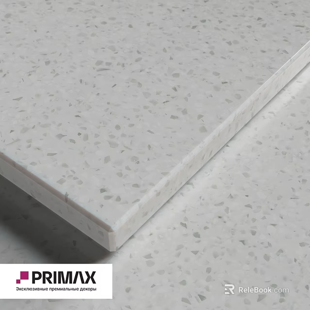White Speckled Artificial Stone Panel Component With Smooth Surface And Fine Texture 3d model 