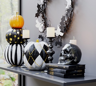 Modern Candlestick Pumpkin Decoration Ornaments 3d model