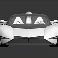 White Futuristic Sports Car With Transparent Roof And Sleek Aerodynamic Design