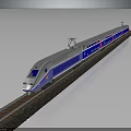 Sleek Modern High Speed Train With Silver Blue Exterior And Aerodynamic Design On Railway Track