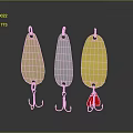Daily Use Items Three Colored Gold Silver And Yellow Shiny Fishing Lures With Metal Hooks