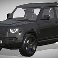 Black Land Rover Defender SUV With Rugged Exterior Design And Black Alloy Wheels