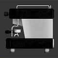 Modern Silver And Black Espresso Machine With Digital Display Control Knobs And Steam Wand