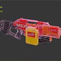 NERF MEGA MOTOSTRYKE Red Toy Blaster With Yellow Component And Black Parts