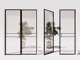 Glass double door SU model 3d model