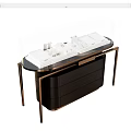 Modern Display Shelf With Glass Showcase And Metal Frame Drawer Storage Design