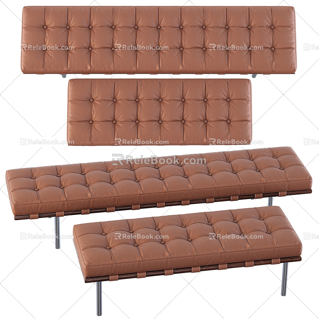 Barcelona Barcelona sofa bench bed end stool 3d model