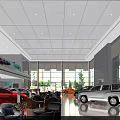 Spacious 4S Store Showroom Interior With Bright Lighting Displaying New Colorful Cars